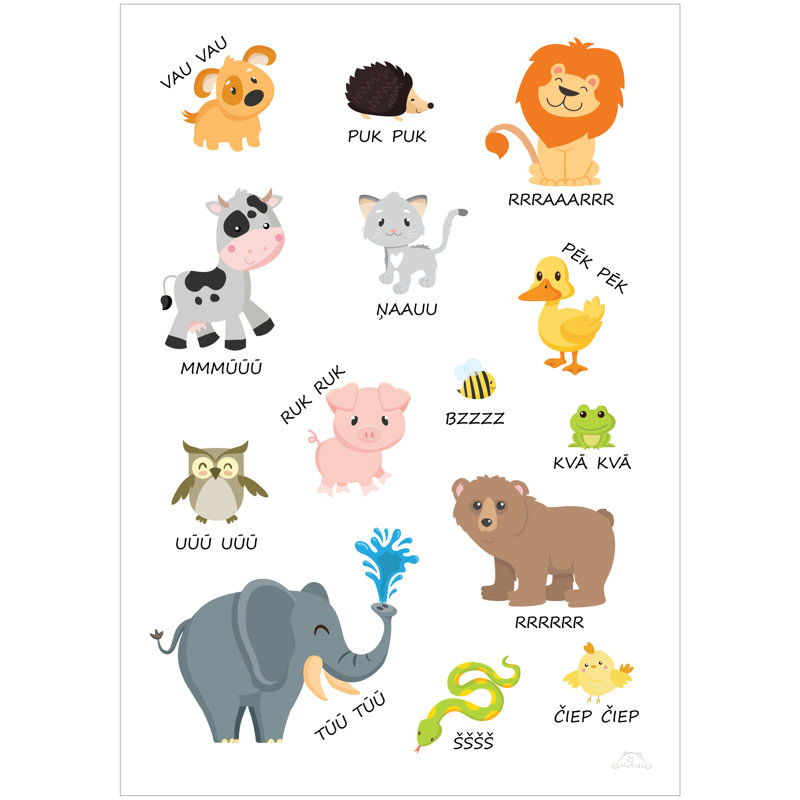Dzīvnieku skaņu plakāts